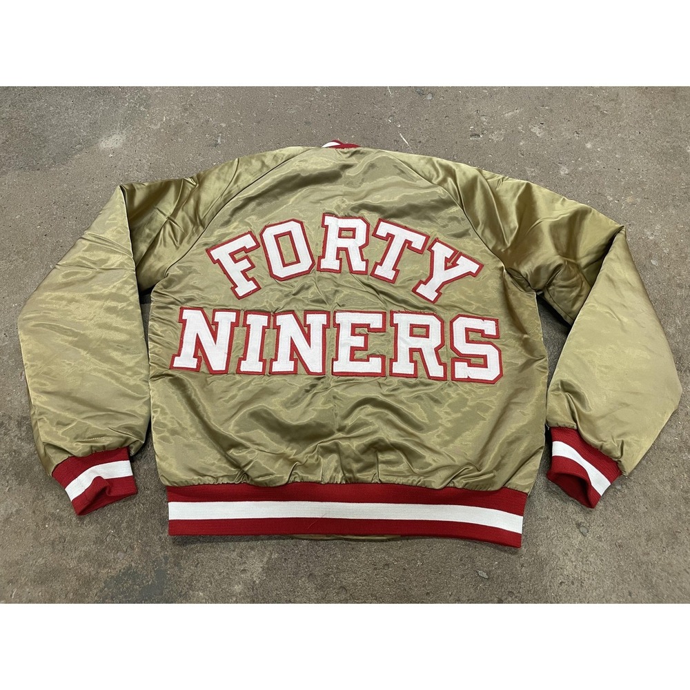 Vintage San Francisco 49ers Jacket Mens Medium Gold NFL Football Chalk Line - Picture 12 of 16
